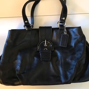 Coach black leather handbag in good condition, non smoking home.